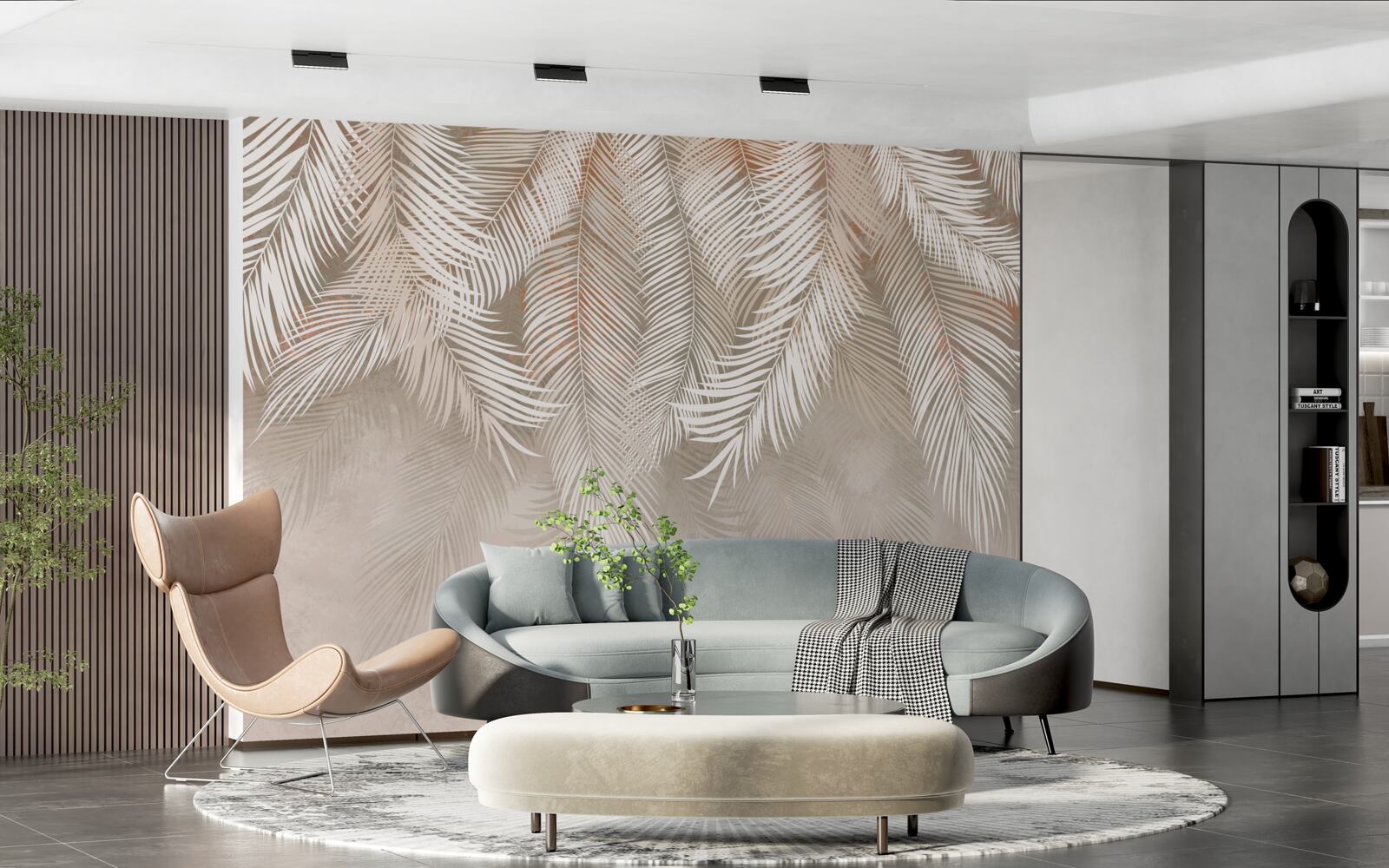 Papier peint feuilles de palmier des tropiques