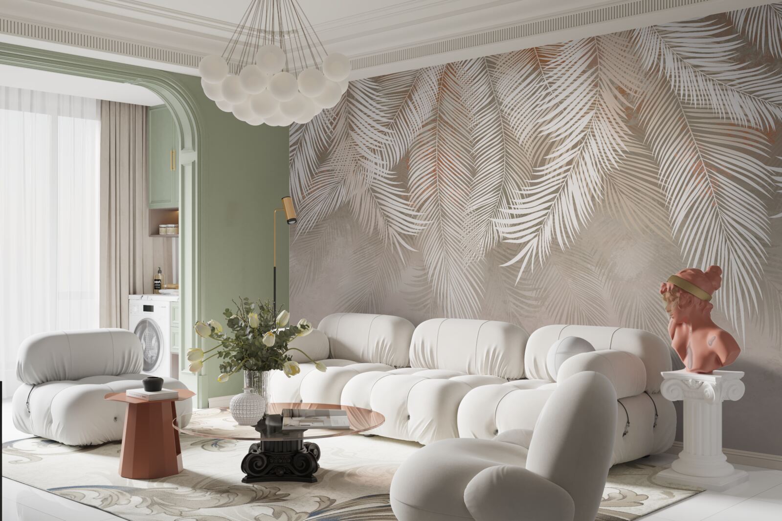 Papier peint feuilles de palmier des tropiques