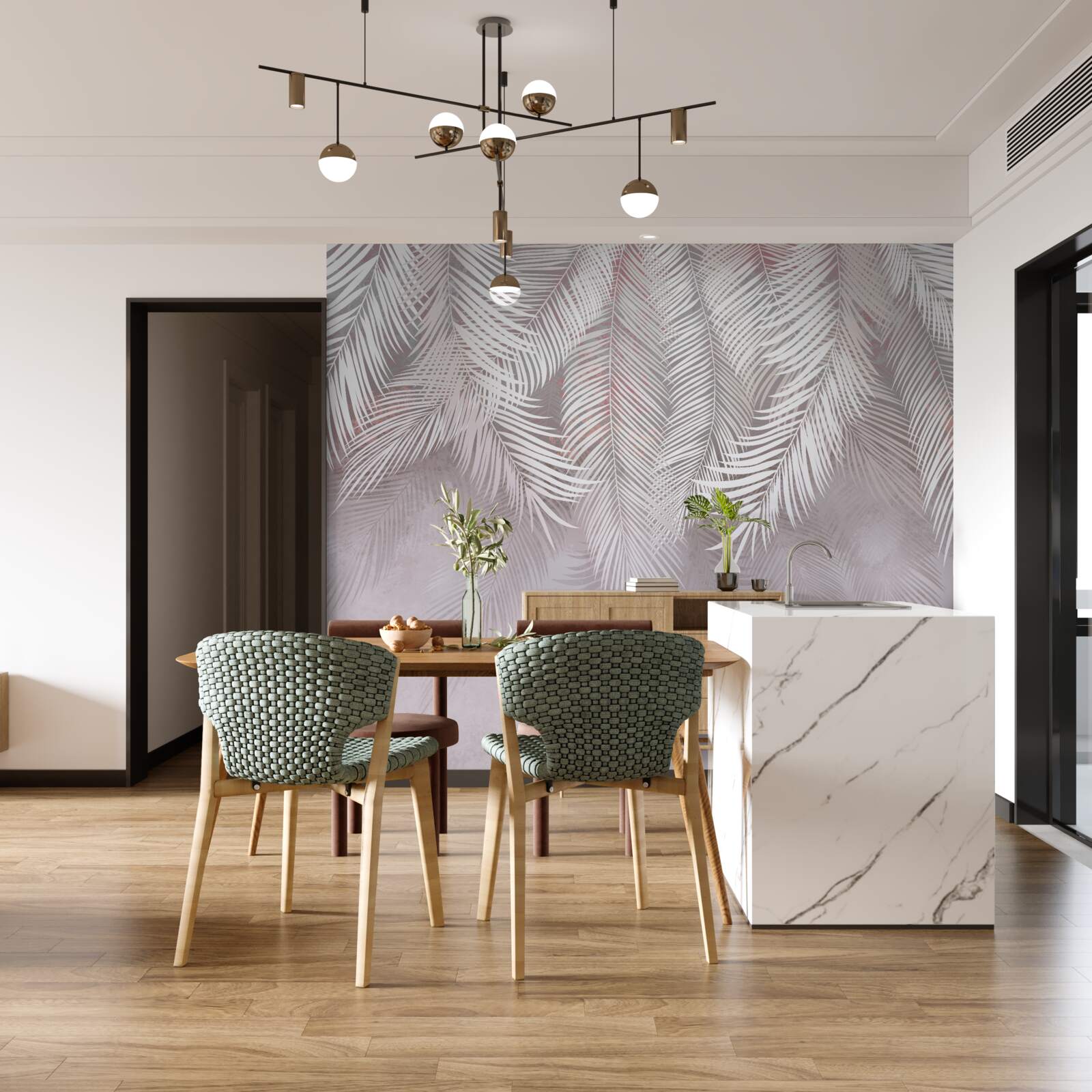 Papier peint de grands panaches lumineux aspirent à l'humidité