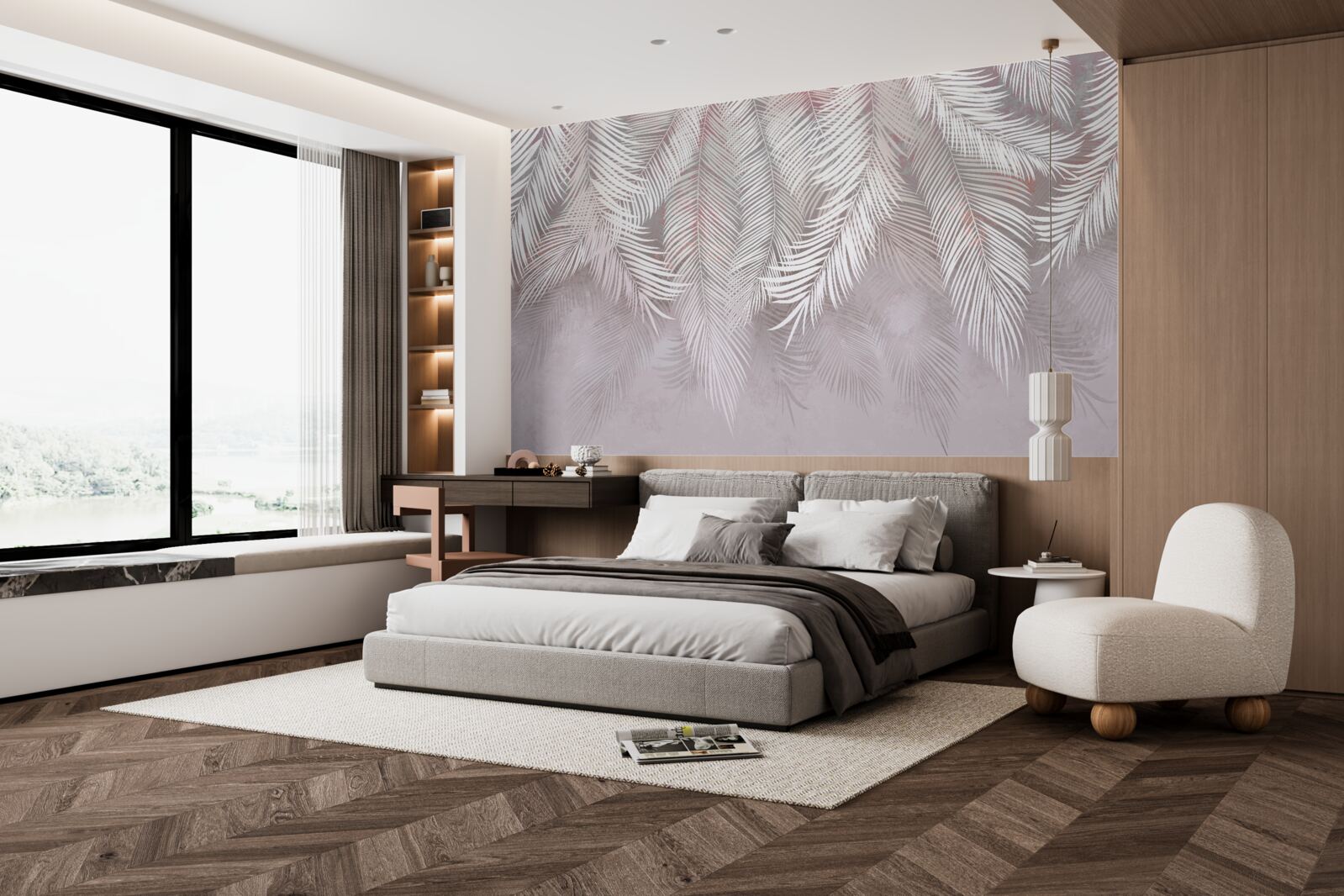 Papier peint de grands panaches lumineux aspirent à l'humidité