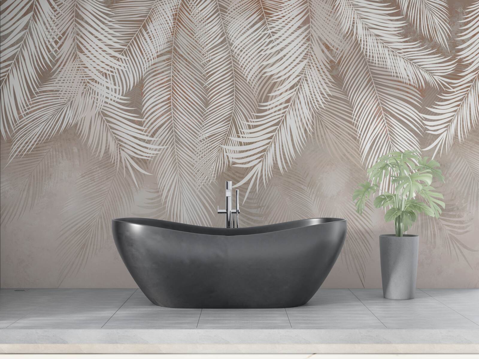 Papier peint les feuilles sont blanchâtres, comme des plumes