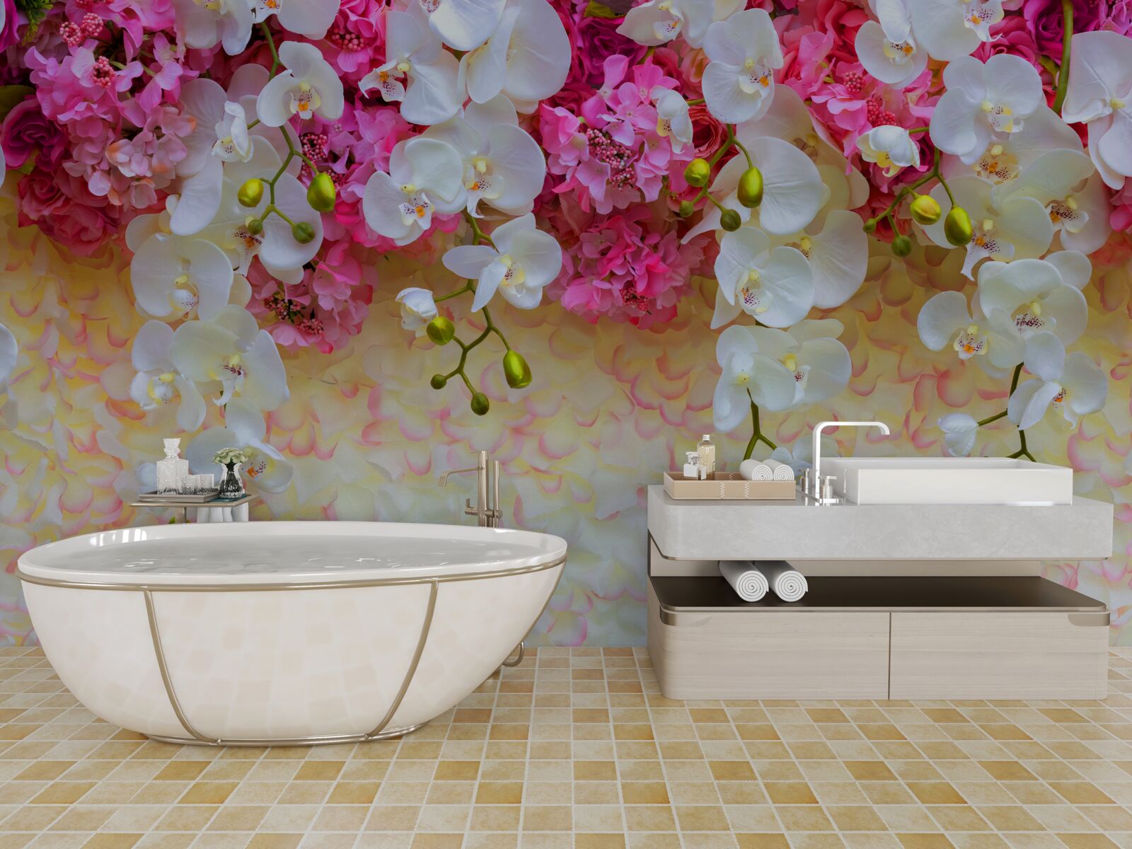 Papier peint les orchidées dont les fleurs tombent