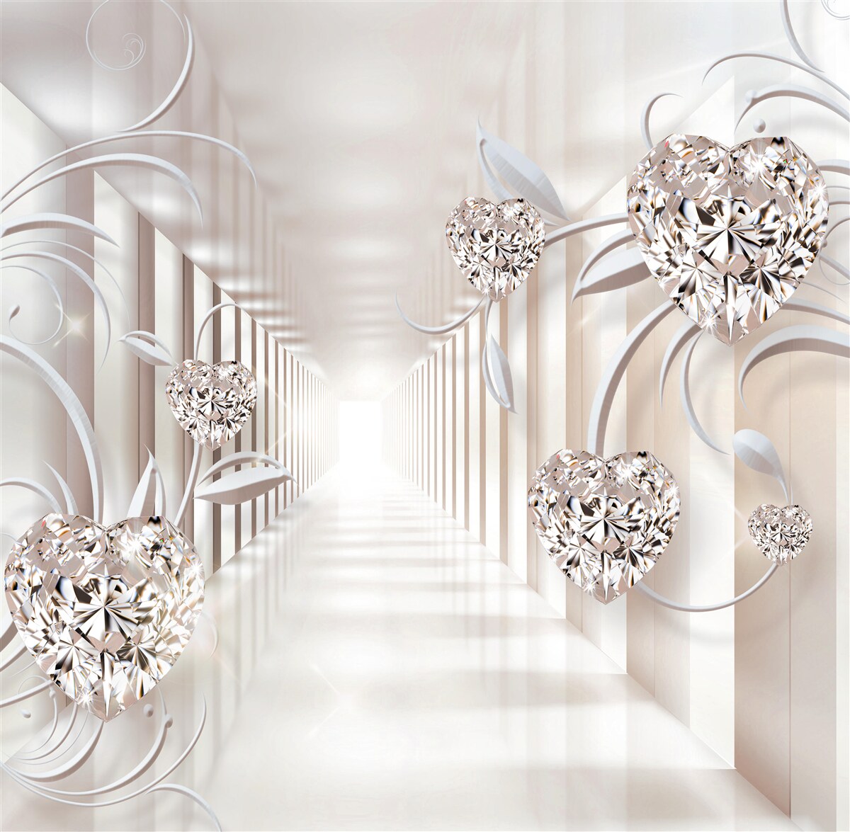 Papier peint tunnel sans fin d'abstraction et de bijoux en or