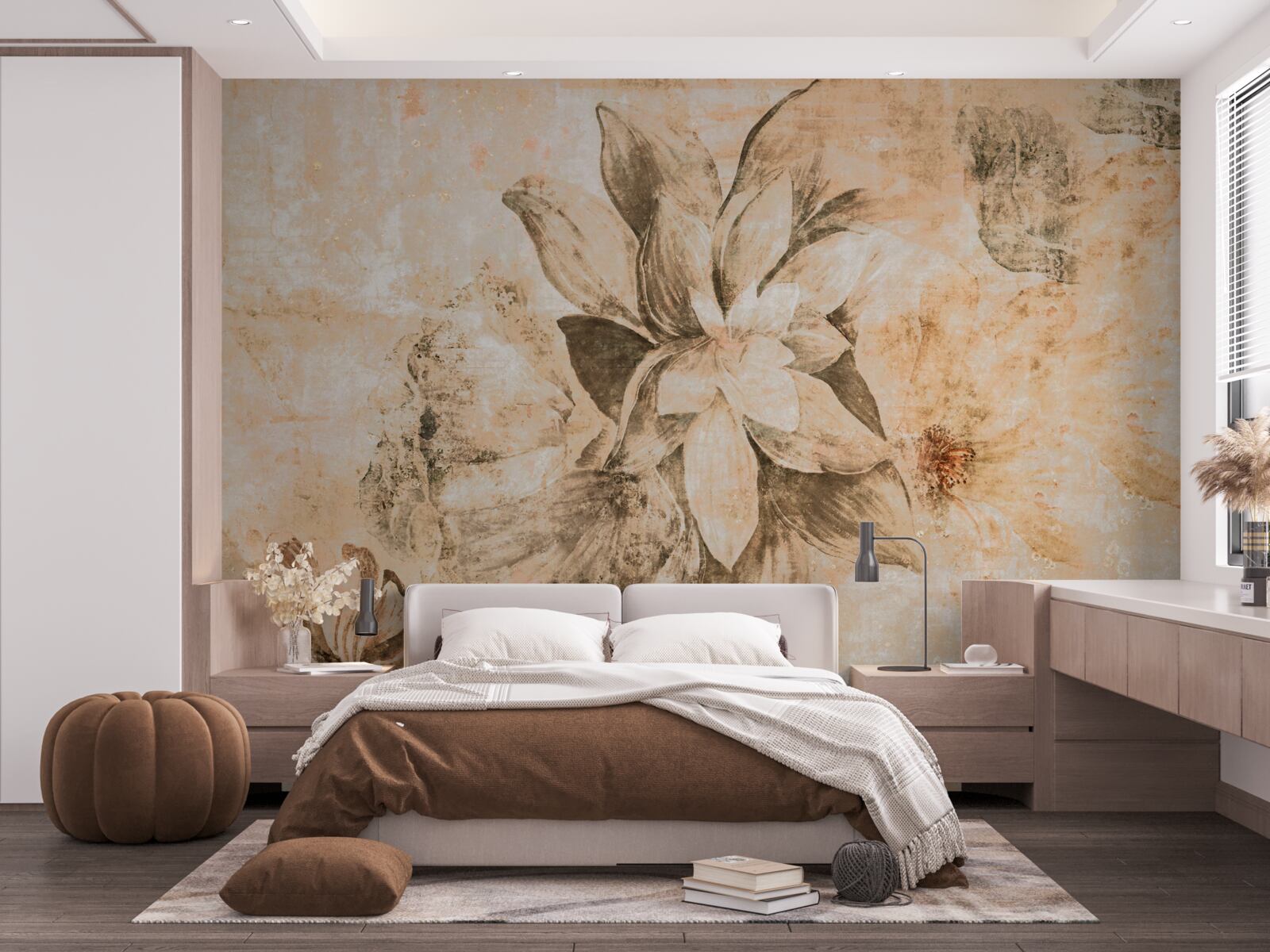 Papier peint ouverture du beignet sur une base brune