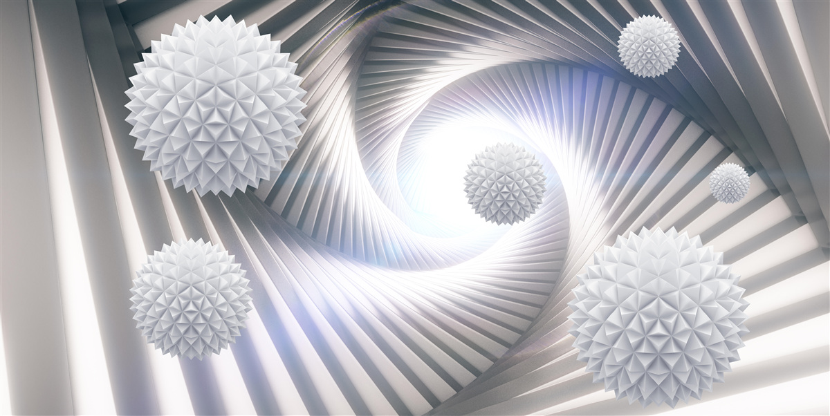 Papier peint tourbillon en dentelle de boules blanches étagées