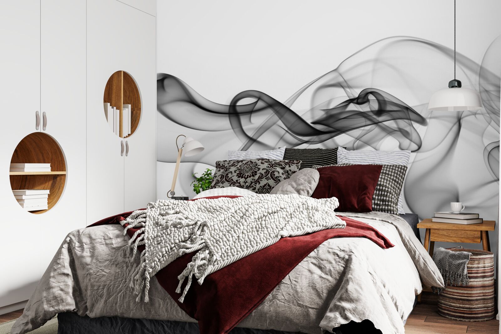 Papier peint nuage sombre sur fond clair