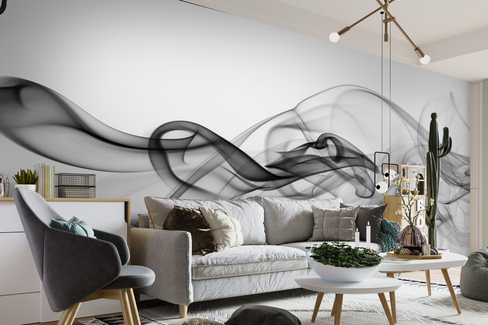 Papier peint nuage sombre sur fond clair