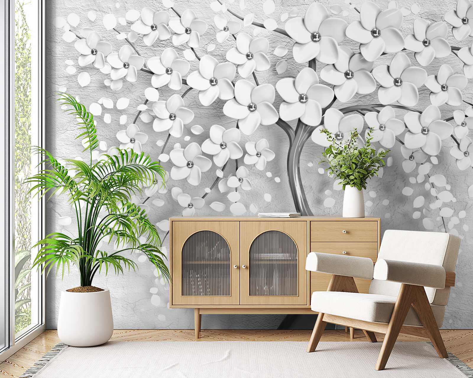 Papier peint un arbre élancé qui a fleuri