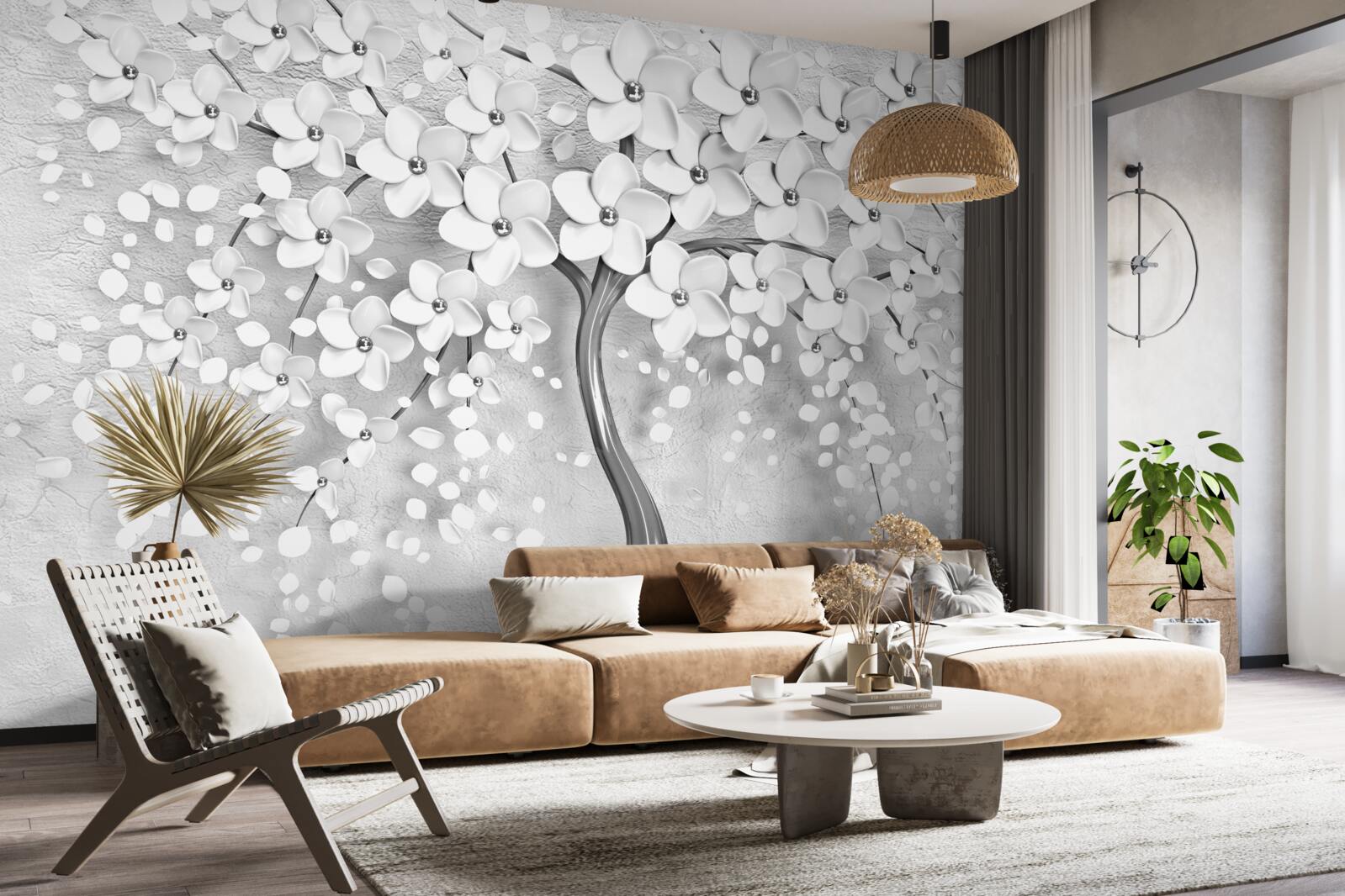 Papier peint un arbre élancé qui a fleuri