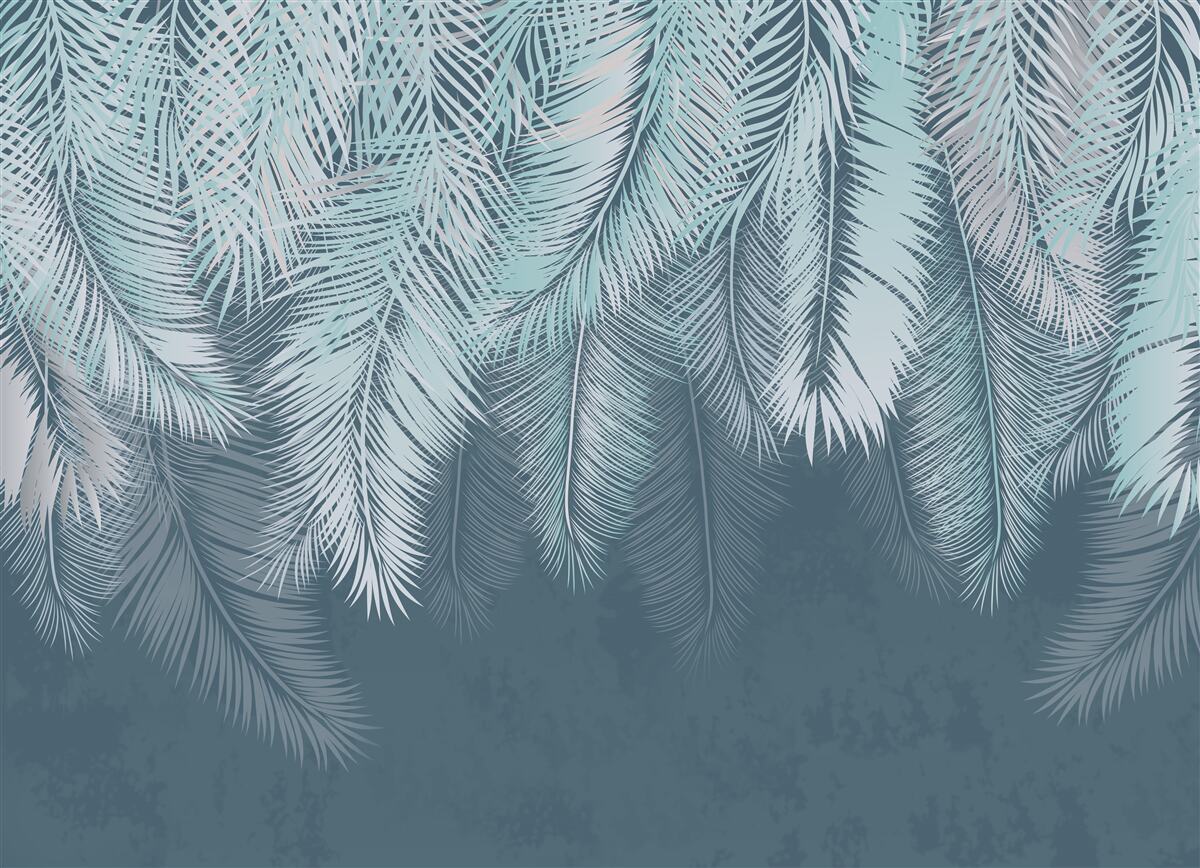 Papier peint les feuilles sont vert clair et leur extrémité est dirigée vers le bas