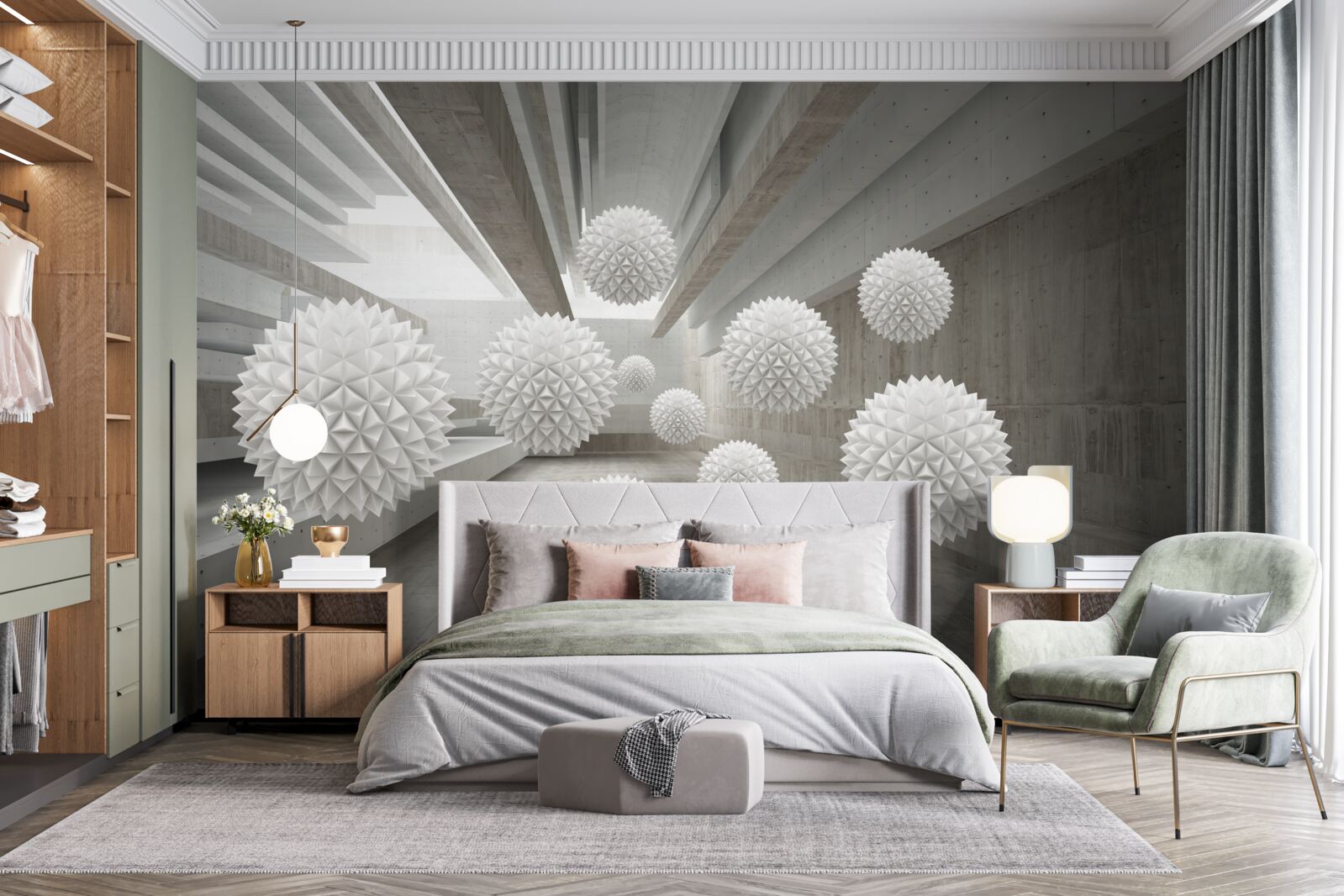 Papier peint l'infini appelle les ballons dans ses bras