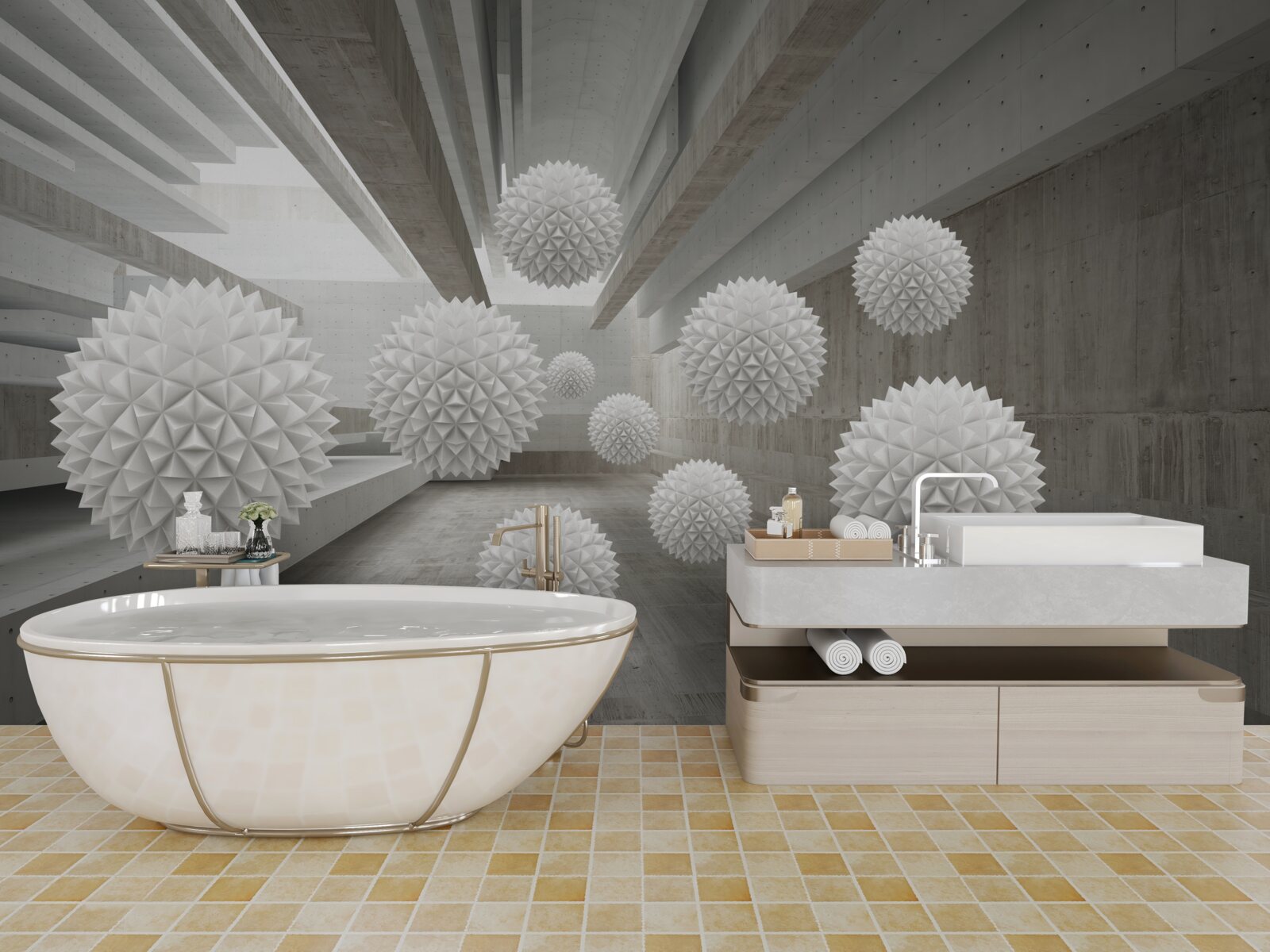 Papier peint l'infini appelle les ballons dans ses bras