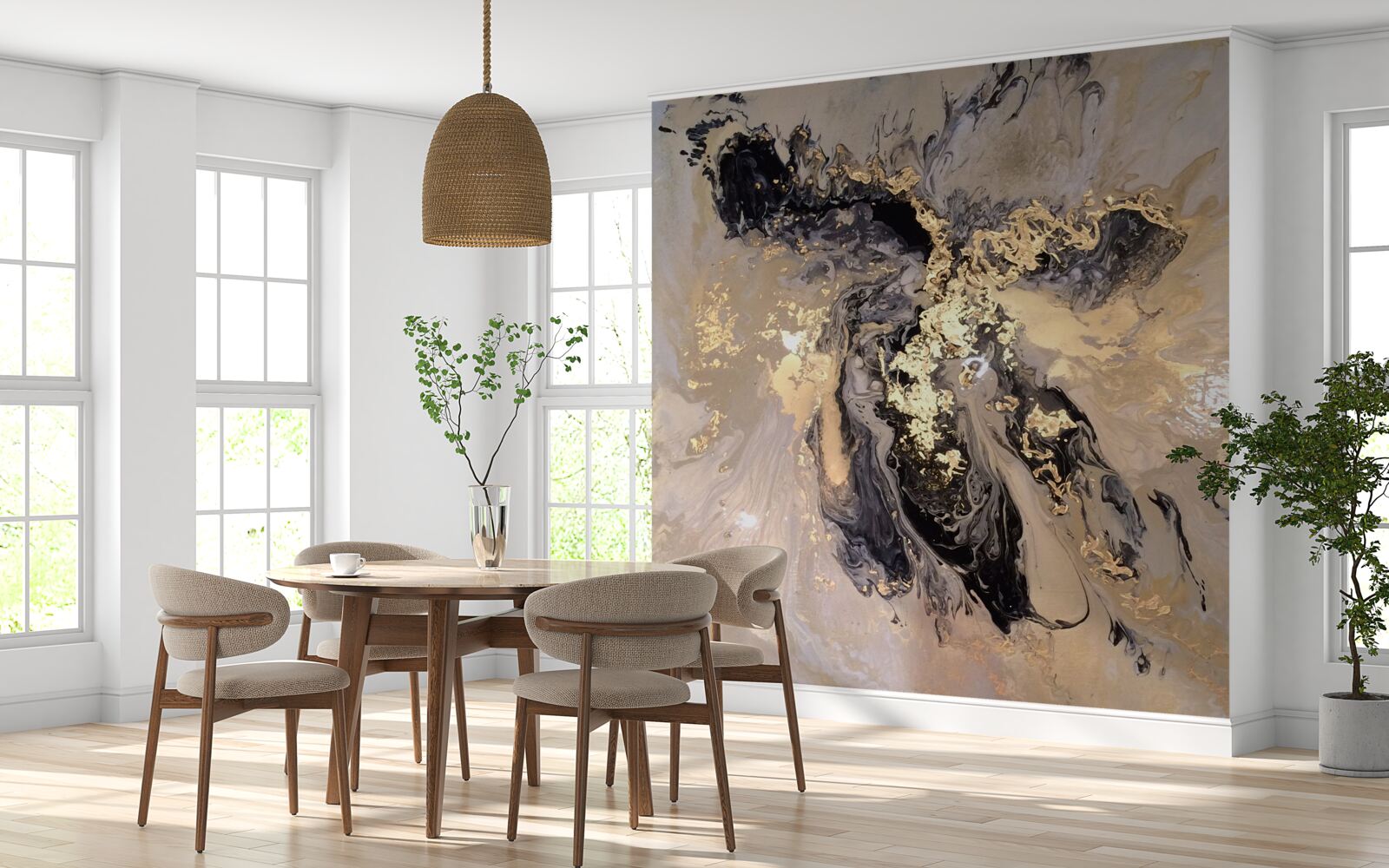 Papier peint image miroir des nuages sombres à la surface de l'eau