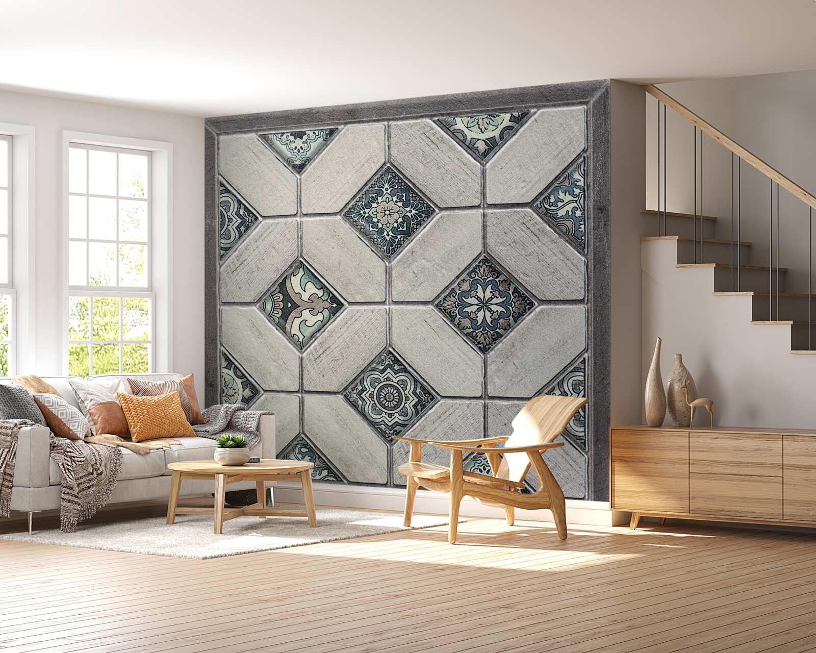 Papier peint des formes qui se rejoignent dans l'abstraction