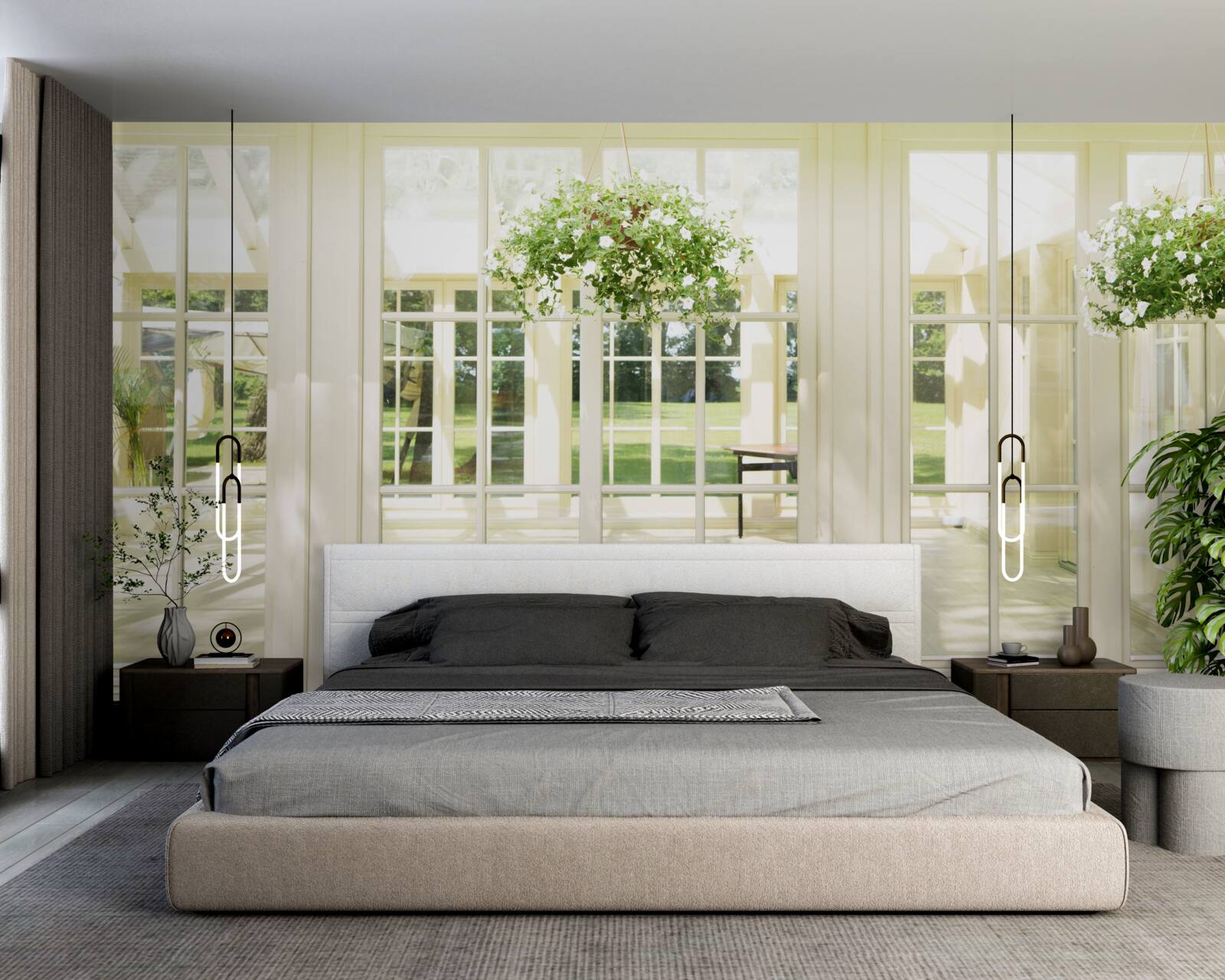 Papier peint intérieur de maison de campagne aux couleurs vives