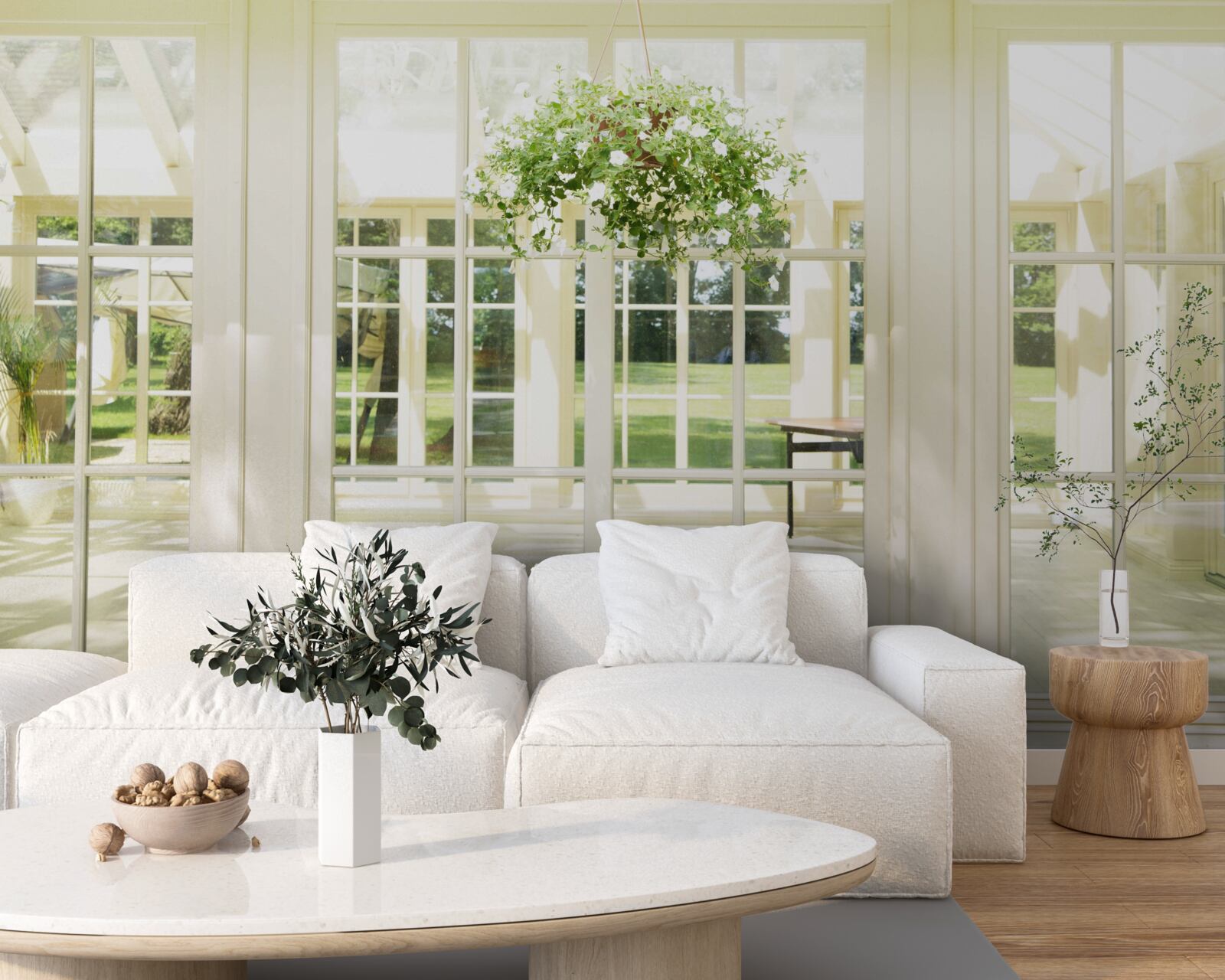 Papier peint intérieur de maison de campagne aux couleurs vives