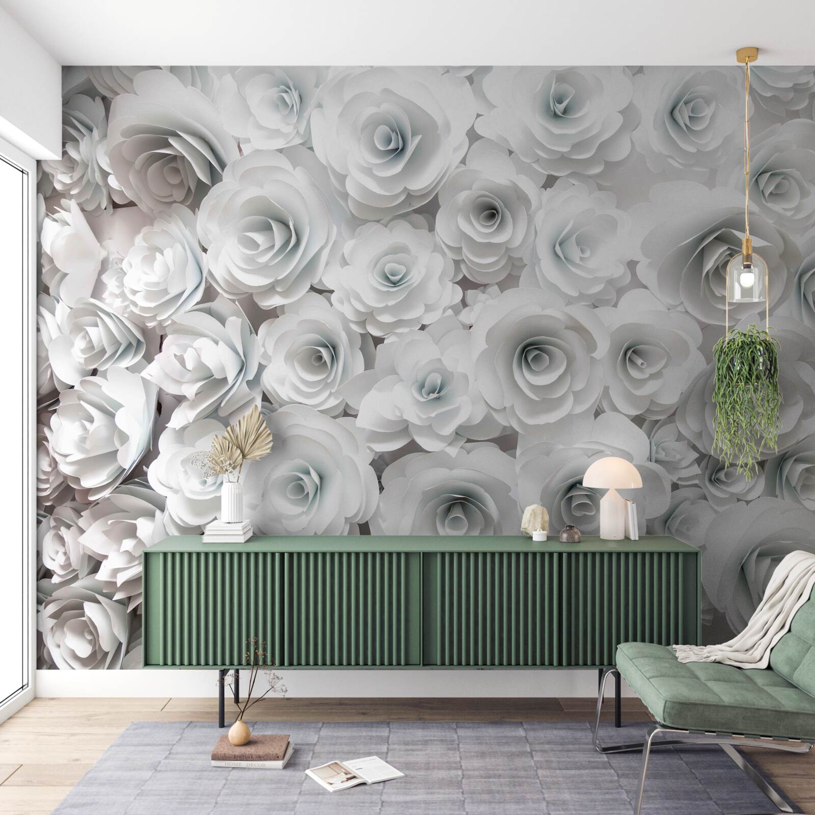 Papier peint composition de fleurs lumineuses