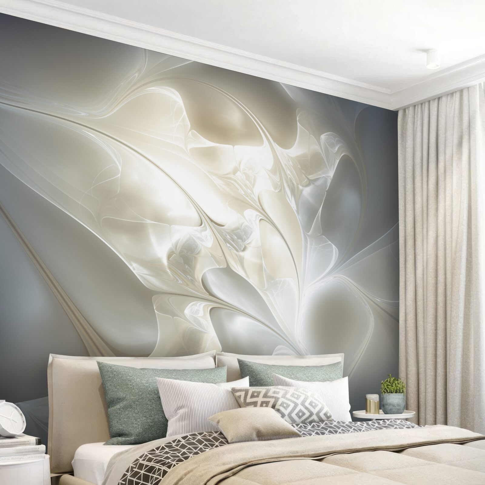 Papier peint rayons de lumière à travers les pétales de fleurs