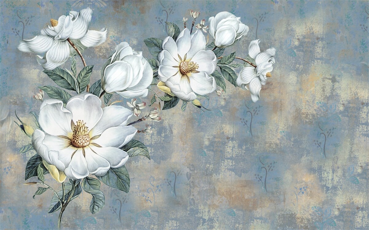 Papier peint les bourgeons de lys blancs reposent à la surface de l'eau