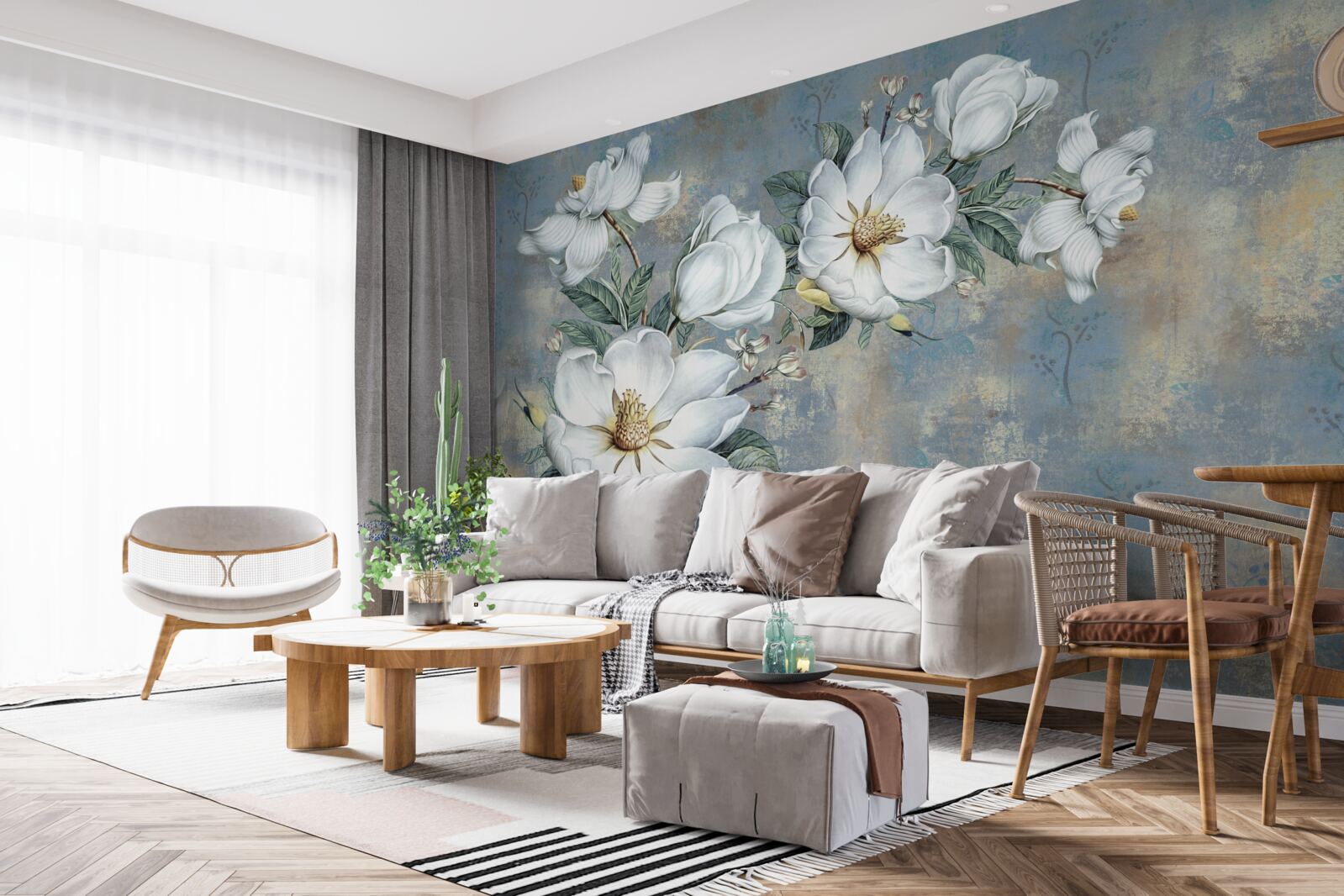 Papier peint les bourgeons de lys blancs reposent à la surface de l'eau