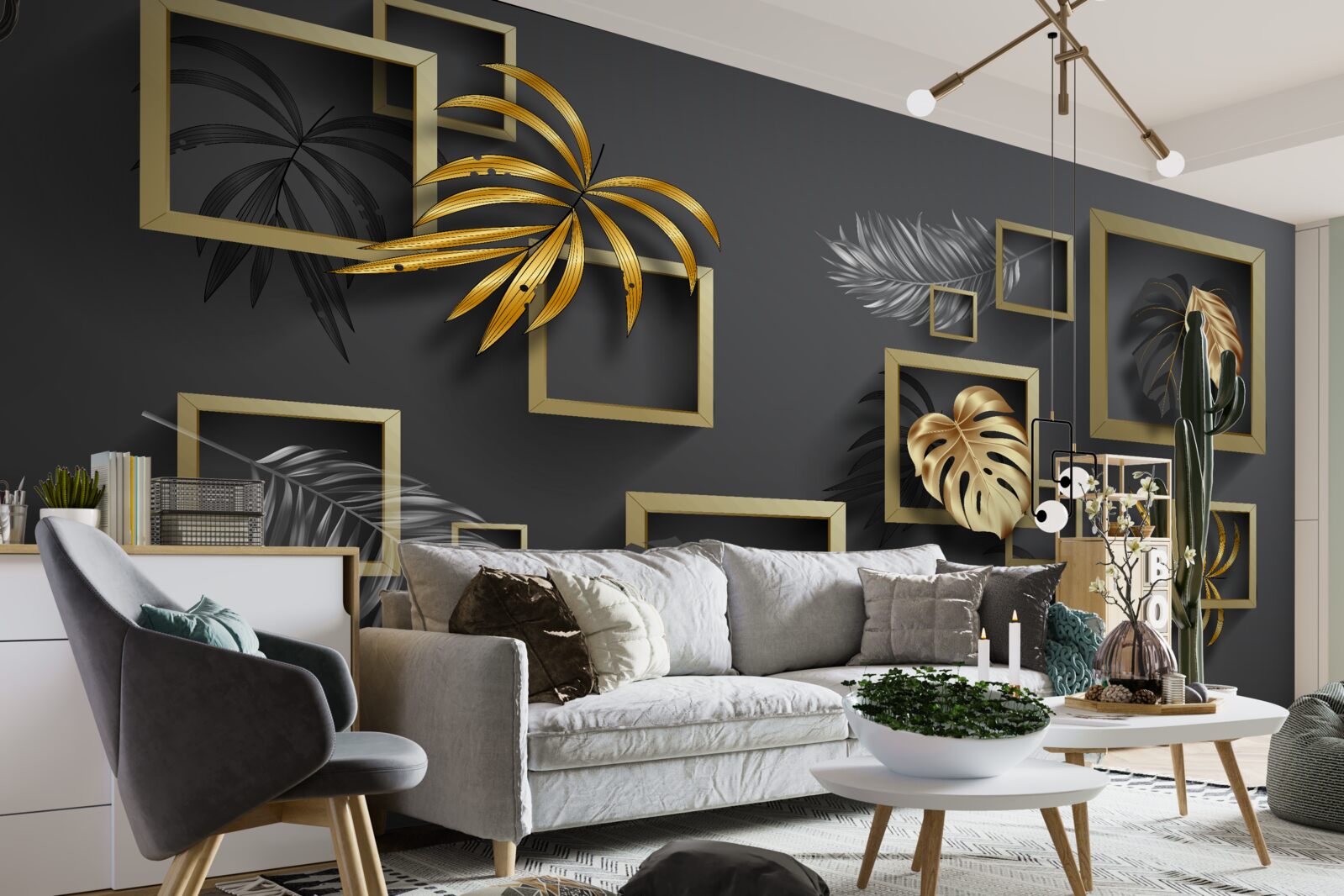 Papier peint les plantes tropicales à l'intérieur