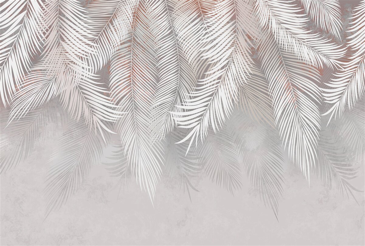 Papier peint couleur brun clair des branches de palmier