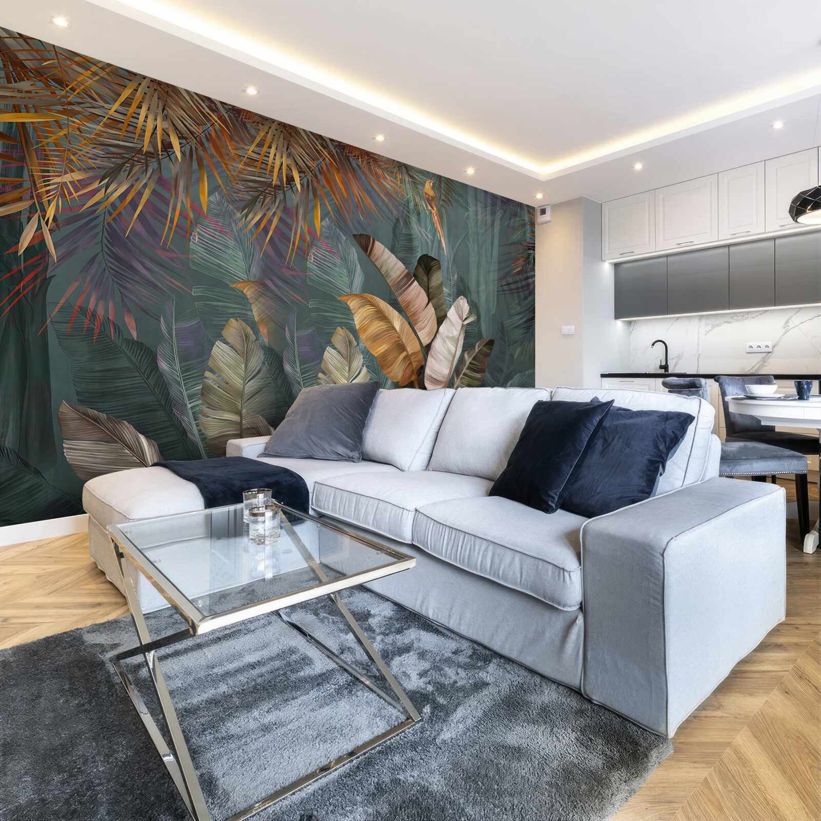 Papier peint feuilles tropicales géantes