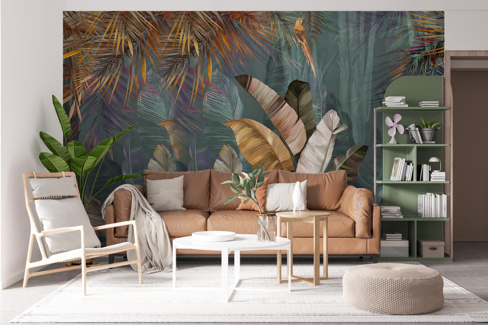 Papier peint feuilles tropicales géantes