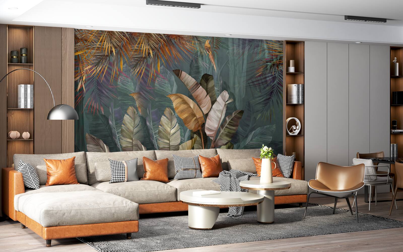 Papier peint feuilles tropicales géantes