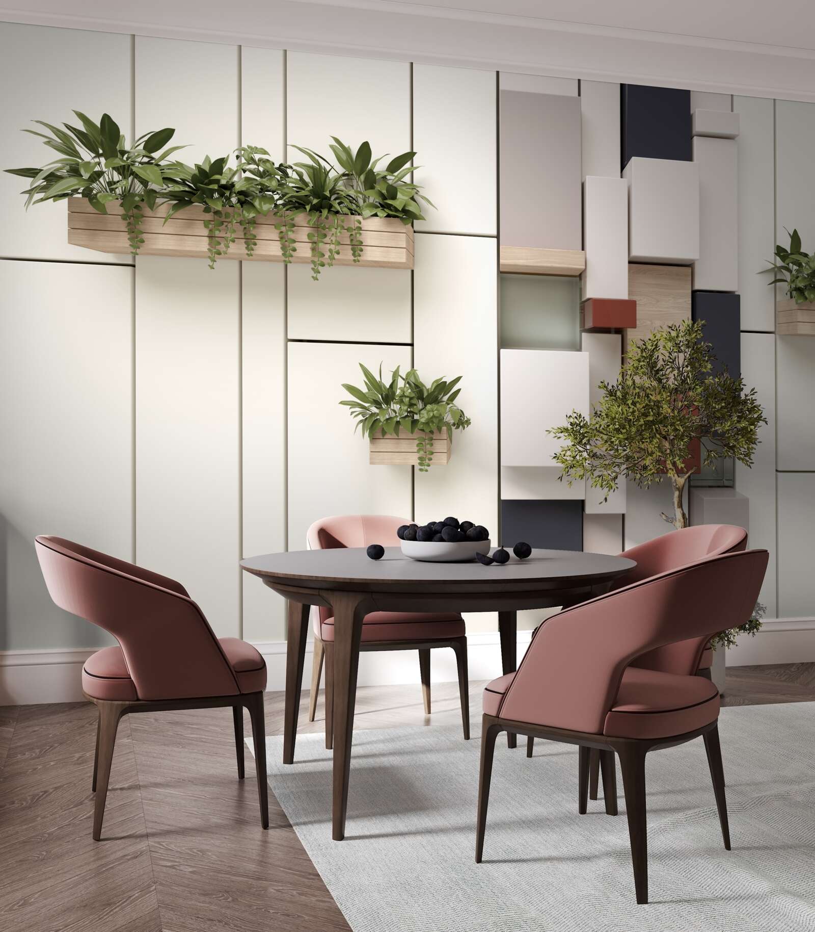 Papier peint plantes vertes en pots