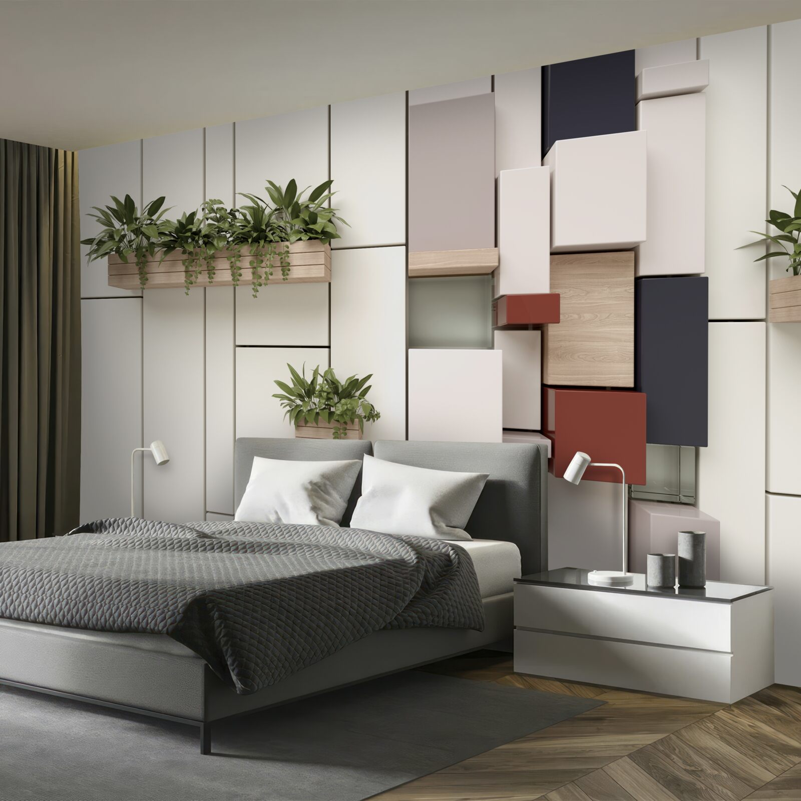 Papier peint plantes vertes en pots