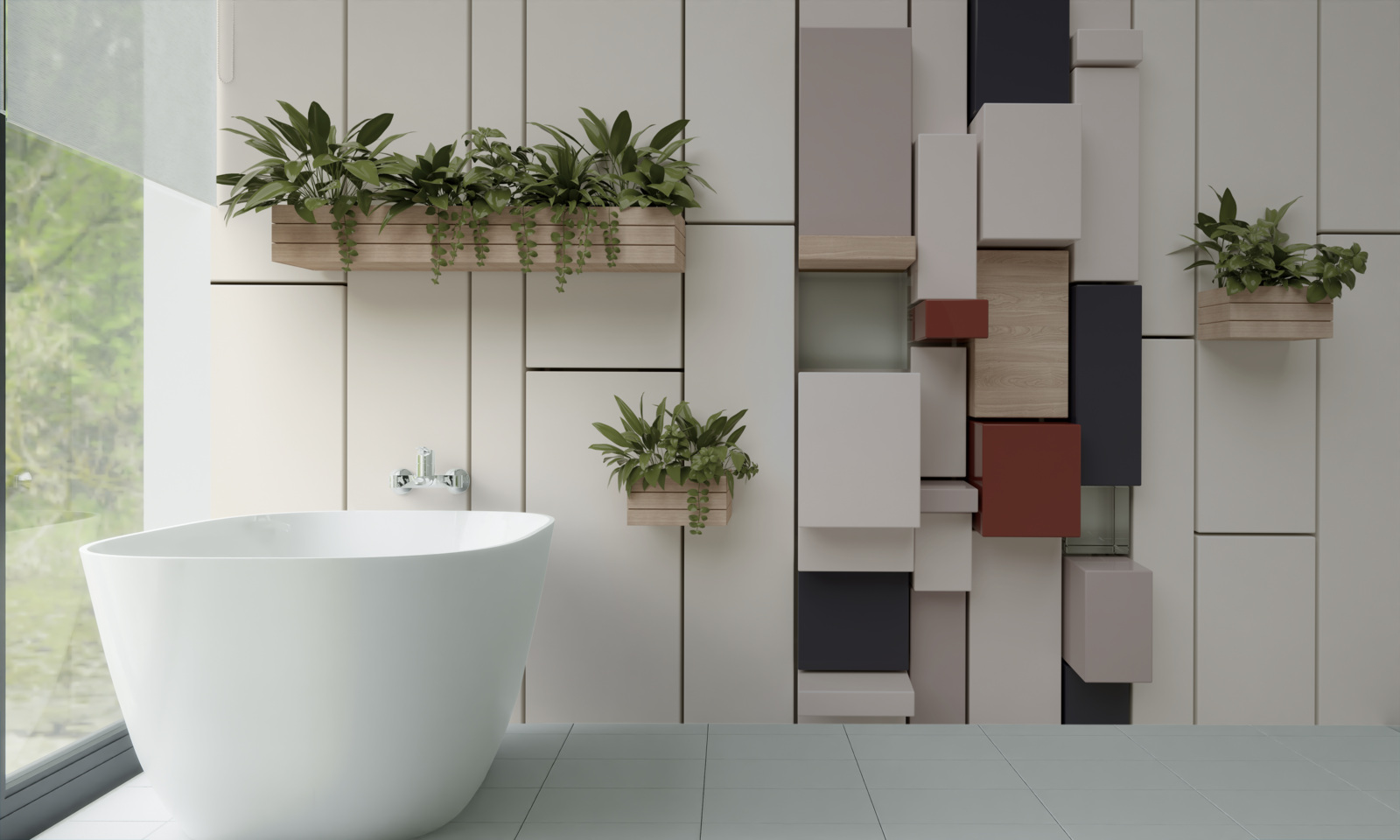 Papier peint plantes vertes en pots