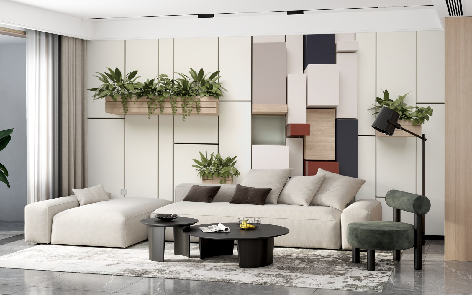 Papier peint plantes vertes en pots