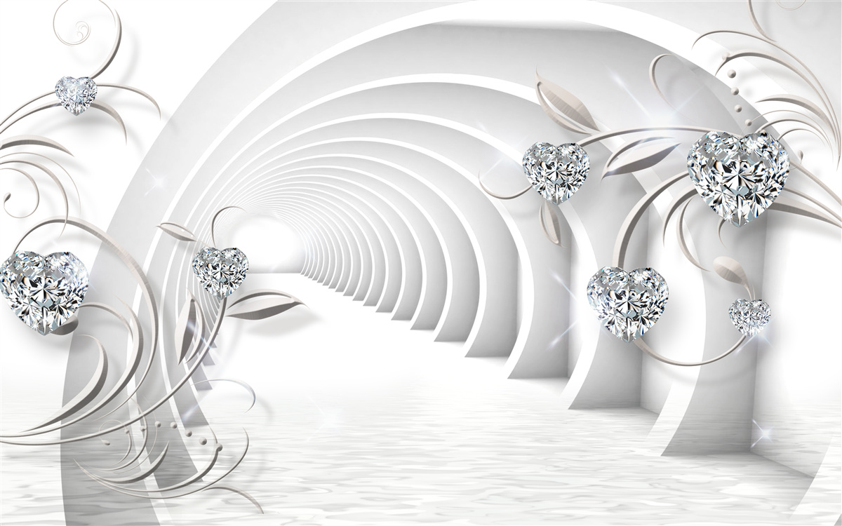 Papier peint un couloir sans fin, d'une propreté blanche comme neige