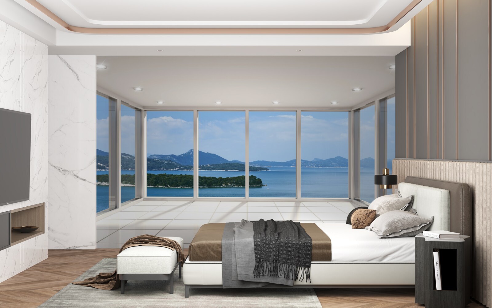 Papier peint large panorama de l'océan