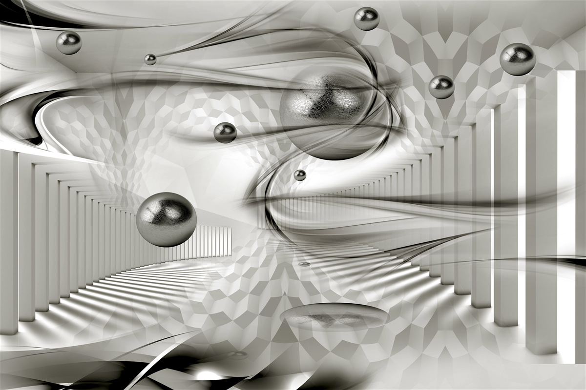 Papier peint différentes géométries en nuances de gris