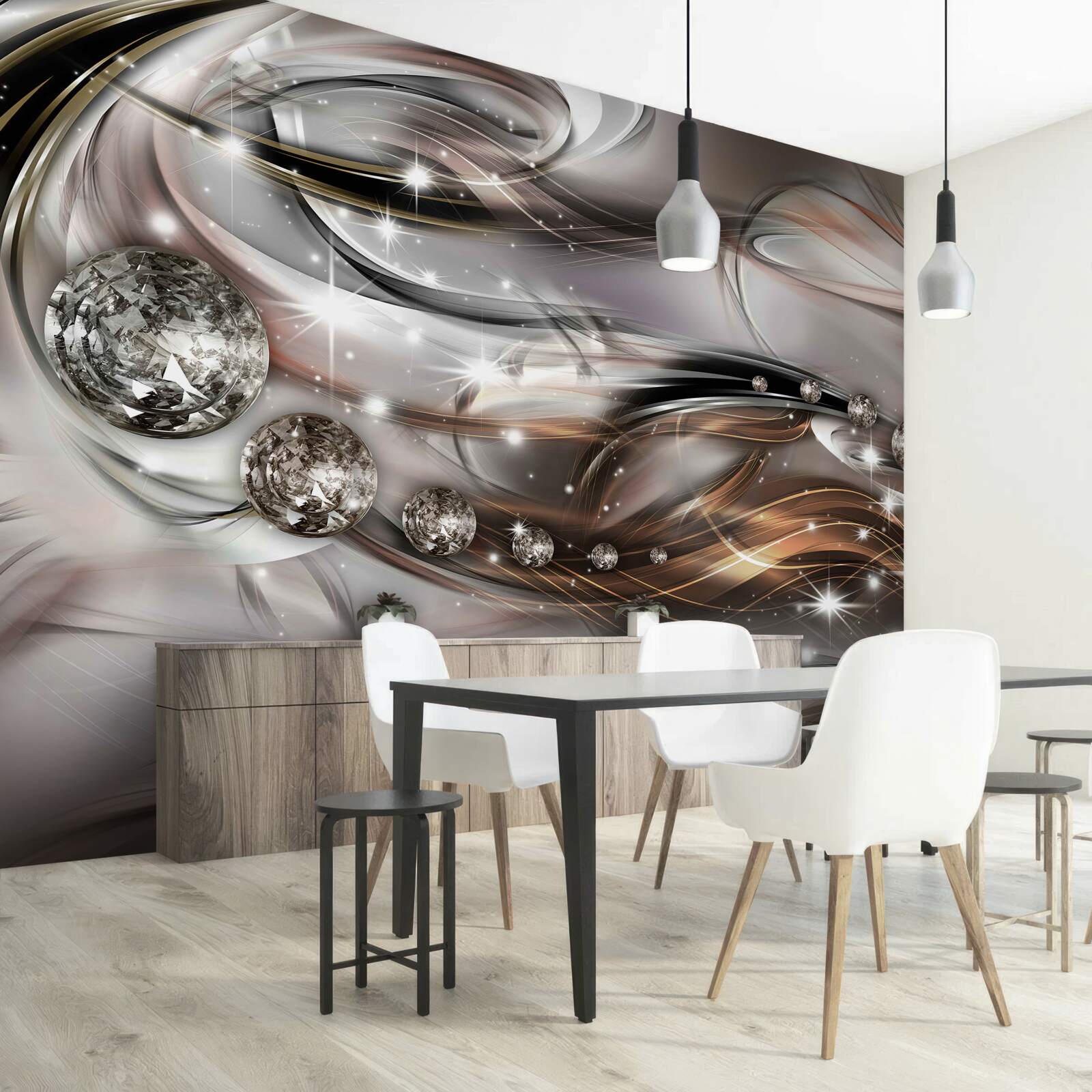 Papier peint dessin avec des cristaux en format vectoriel