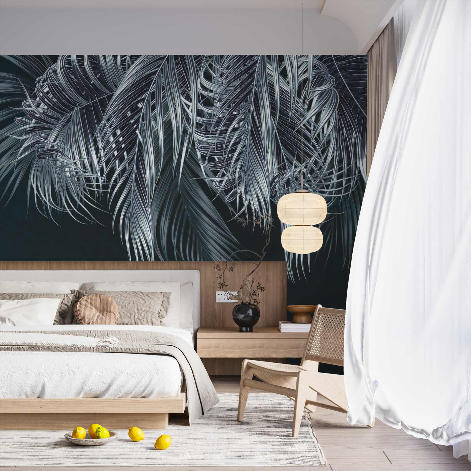 Papier peint plumes longues et fines