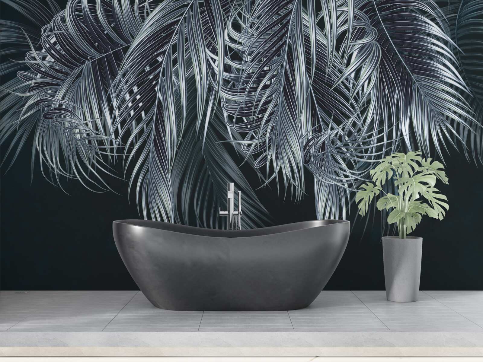 Papier peint plumes longues et fines