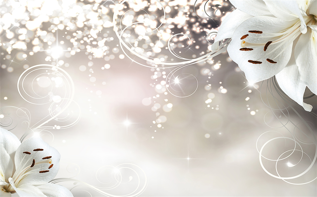 Papier peint Fond lumineux et lis écarlates