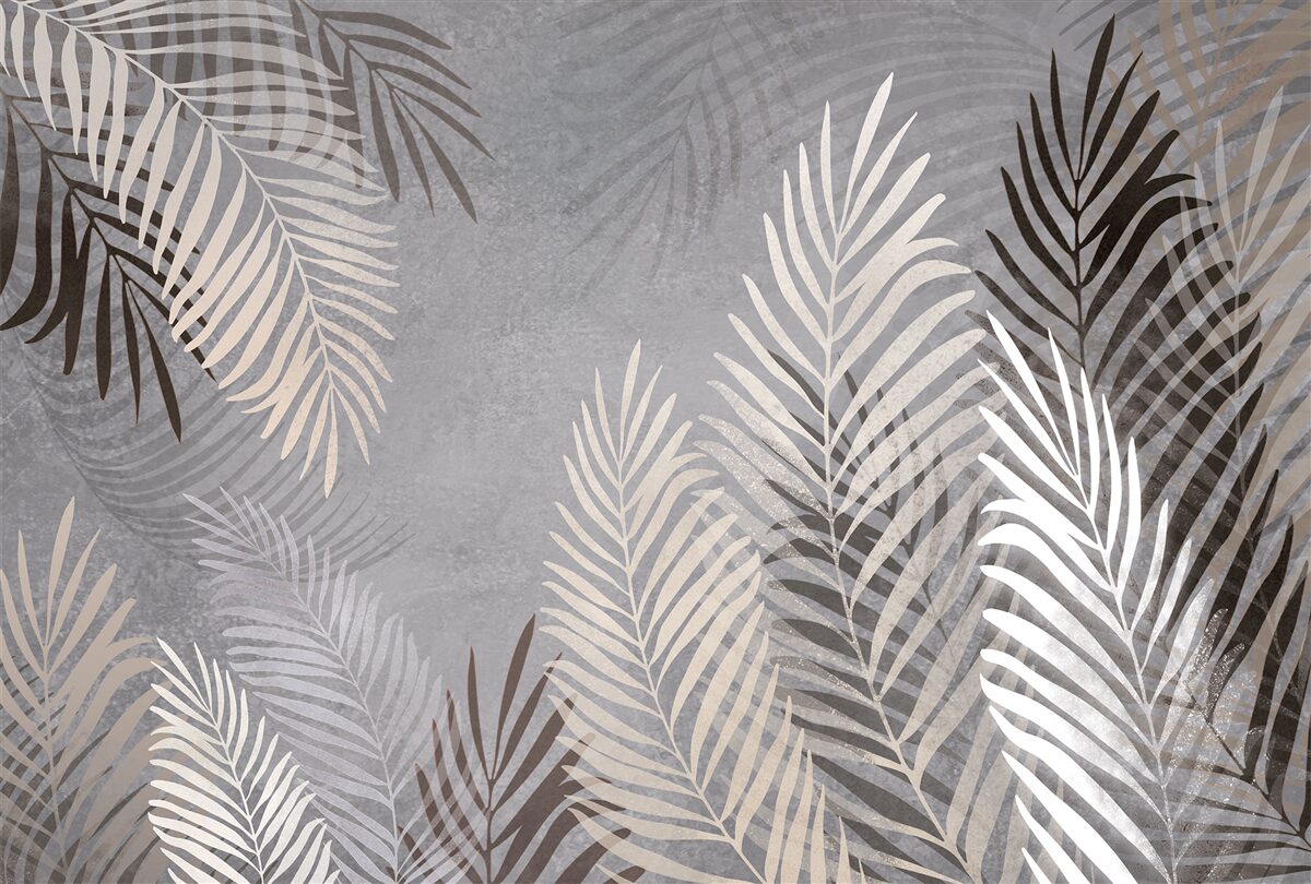 Papier peint les grandes feuilles minces sont blanches