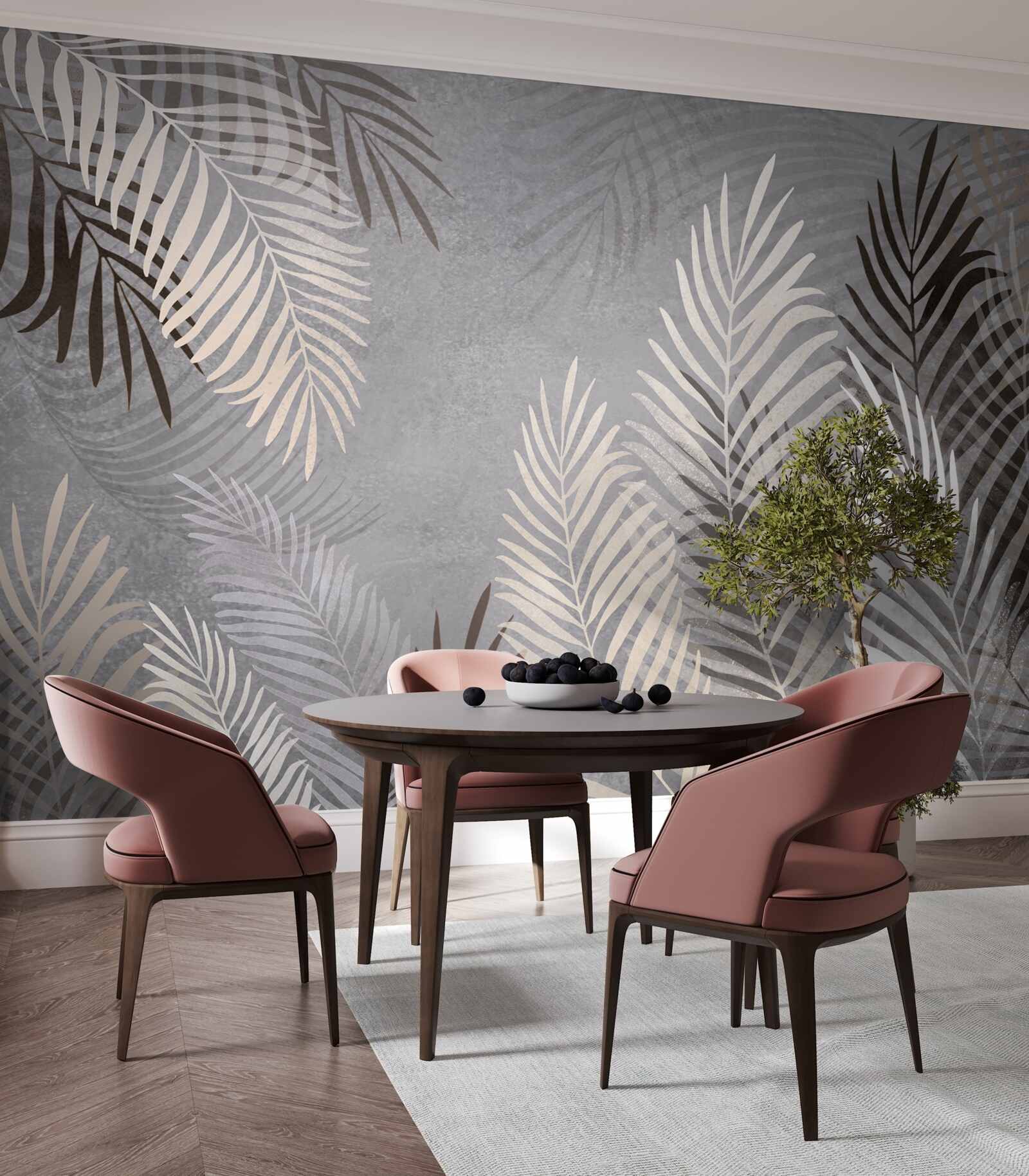 Papier peint les grandes feuilles minces sont blanches