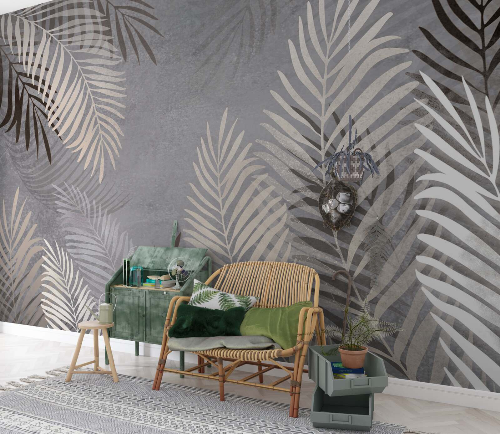 Papier peint les grandes feuilles minces sont blanches