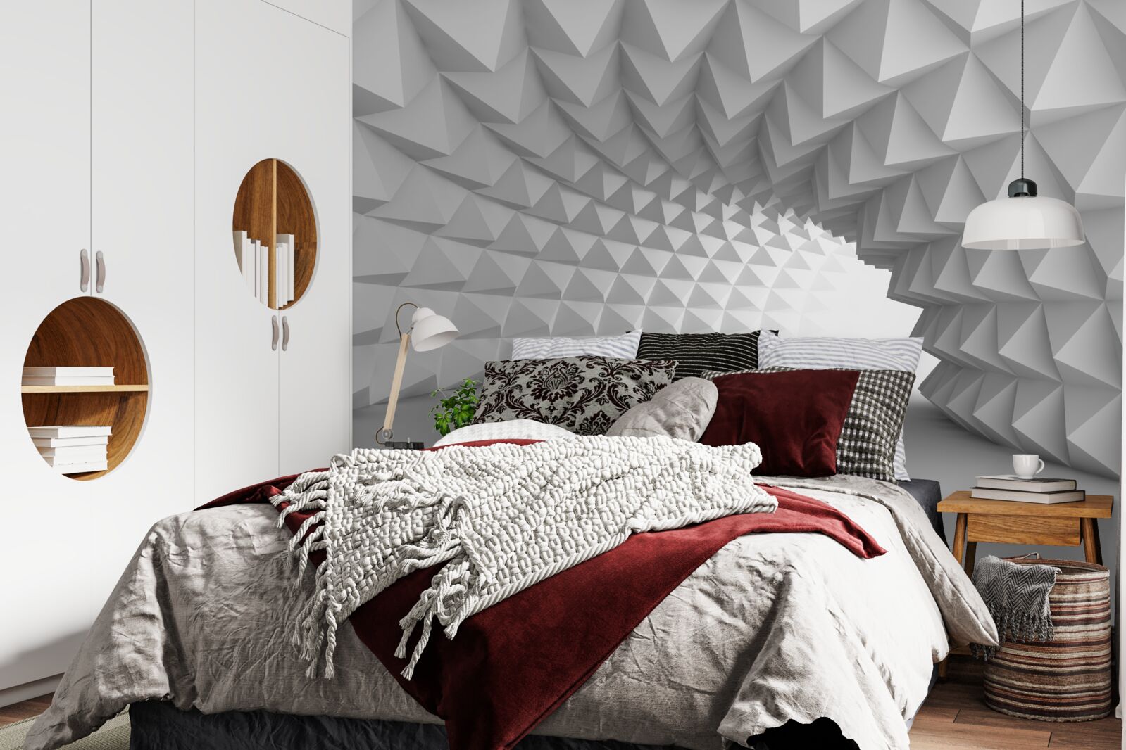 Papier peint corridor du tunnel blanc