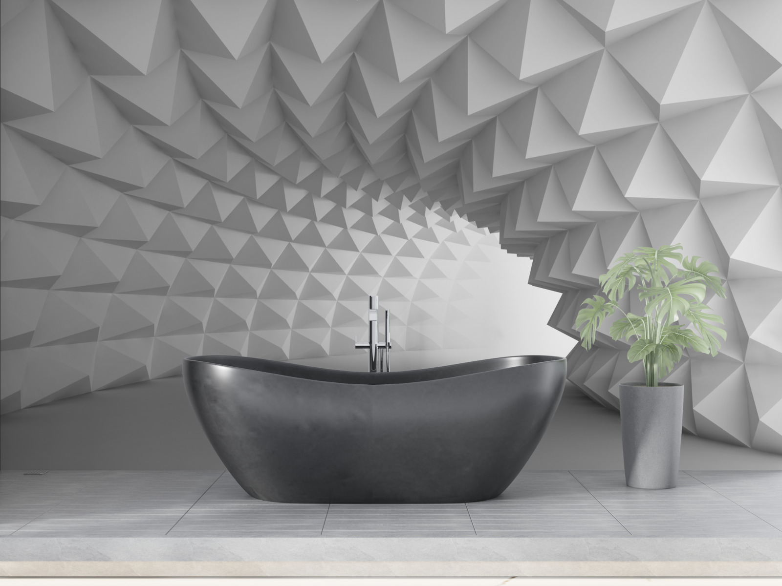 Papier peint corridor du tunnel blanc