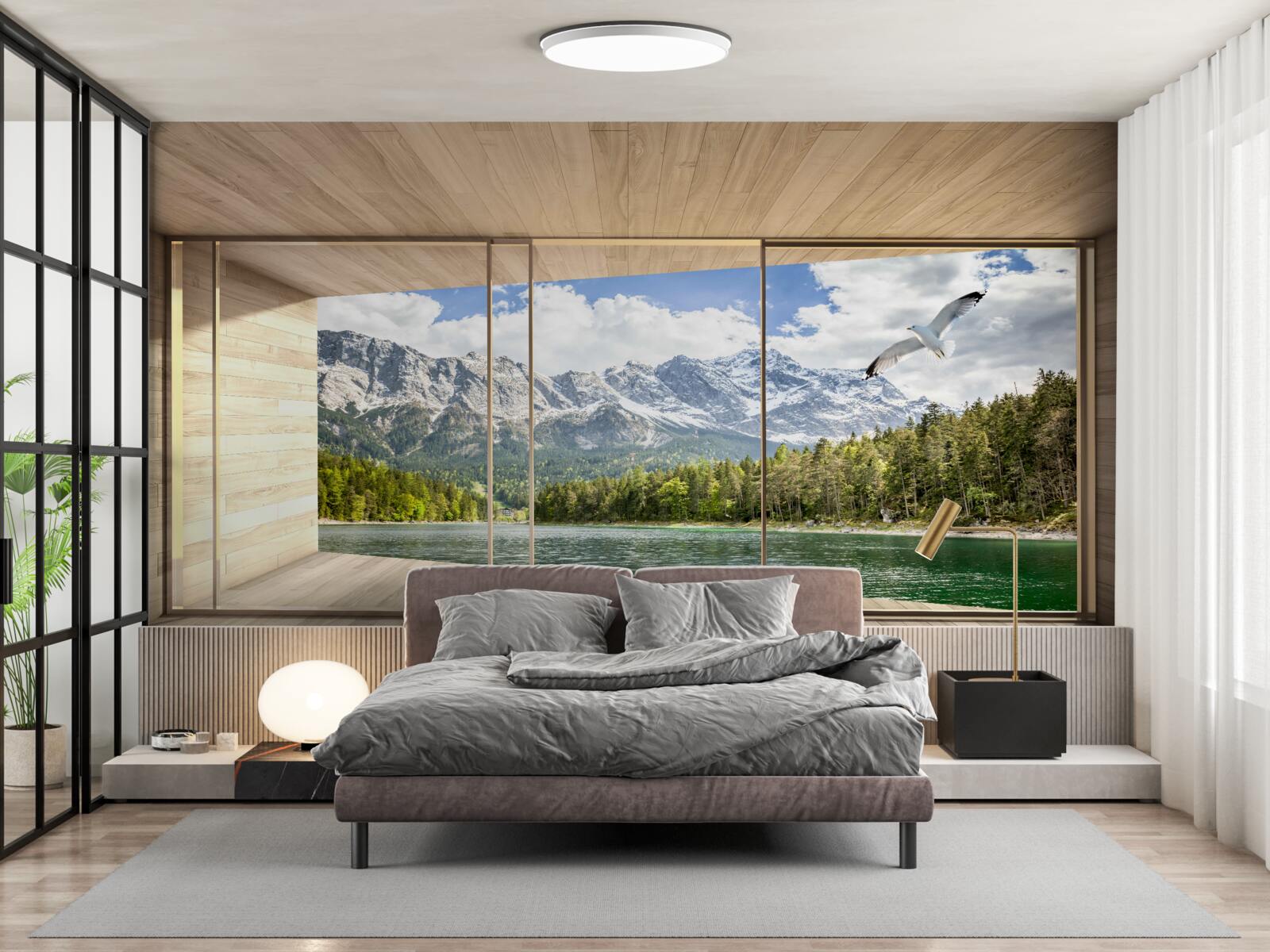 Papier peint des paysages de rivières et de montagnes à couper le souffle