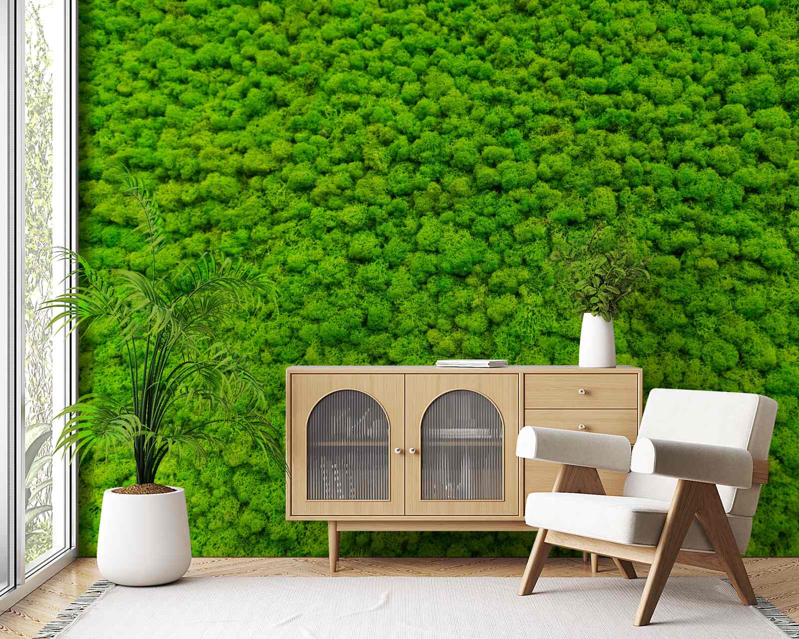 Papier peint vue d'une feuille verte depuis un point élevé