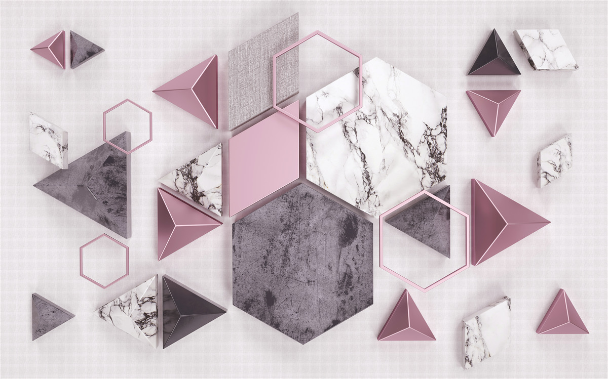 Papier peint images géométriques marbrées