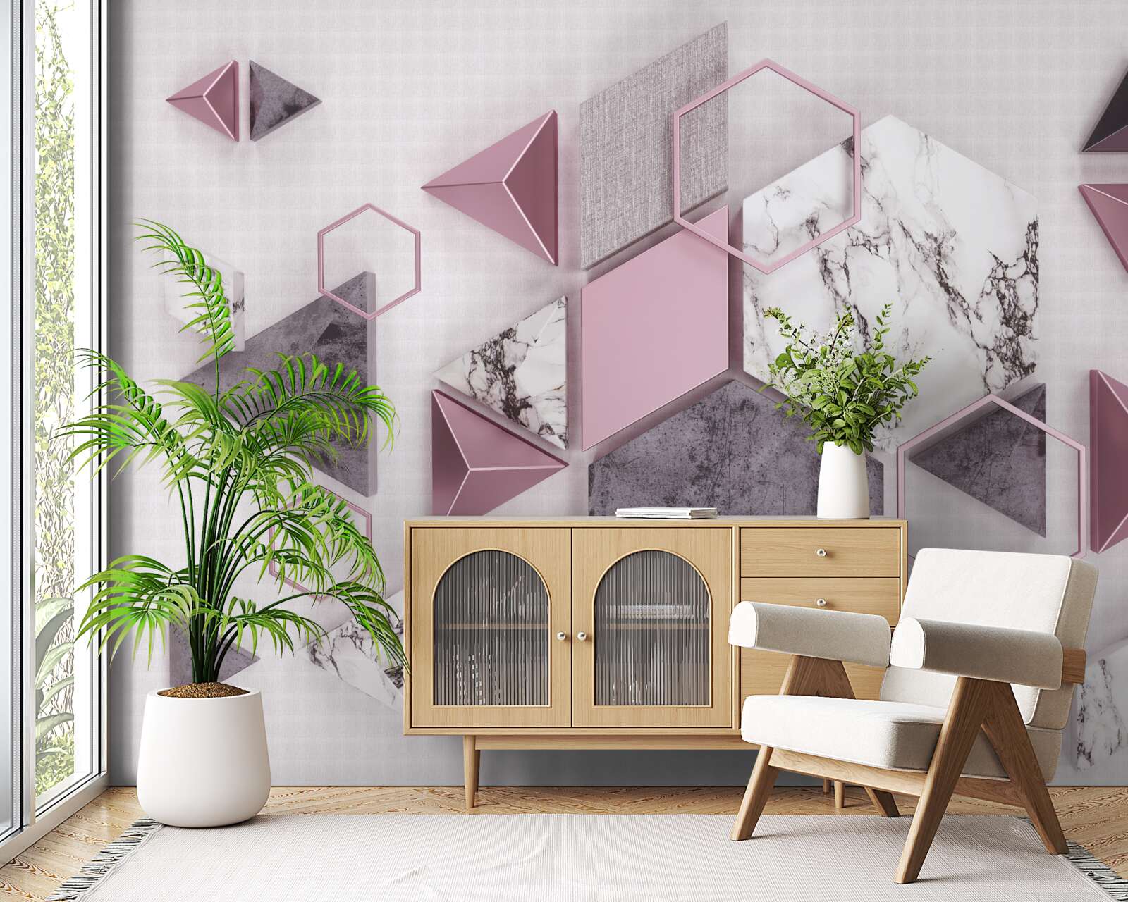 Papier peint images géométriques marbrées