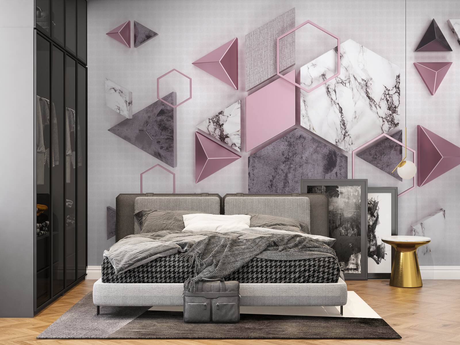 Papier peint images géométriques marbrées